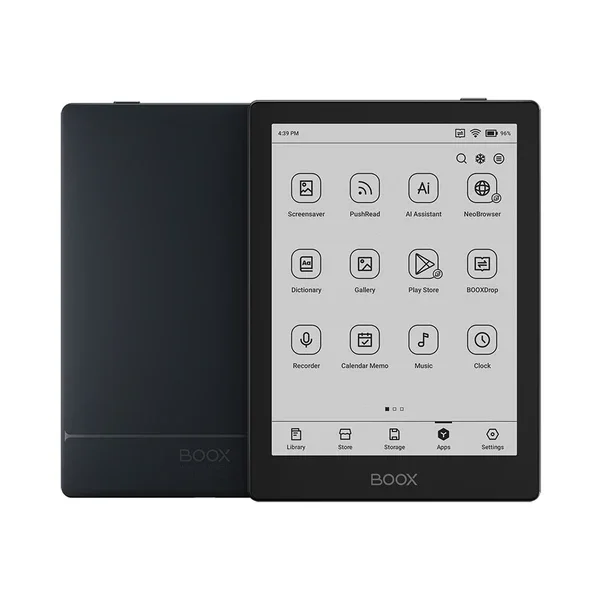 BOOX Go 6 original negro, vistas frontal y trasera