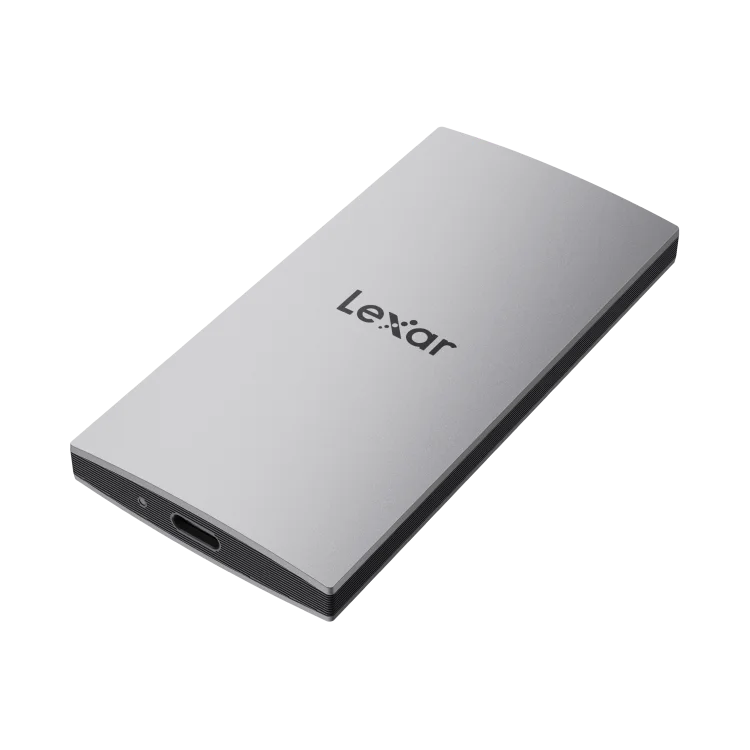 Lexar ES3 de 1 TB, carcasa plateada y laterales negros, LES3XXX001T-RNSNG