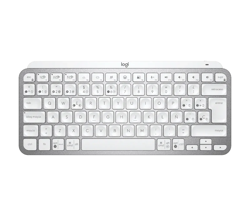 Logitech MX Keys Mini gris pálido, distribución ISO española con Ñ, 920-010491