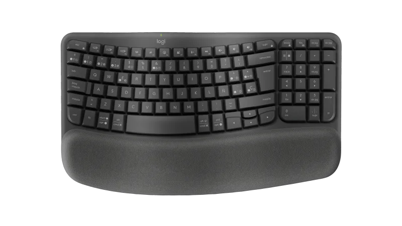 Logitech Wave Keys grafito, distribución ISO española con Ñ y reposamanos