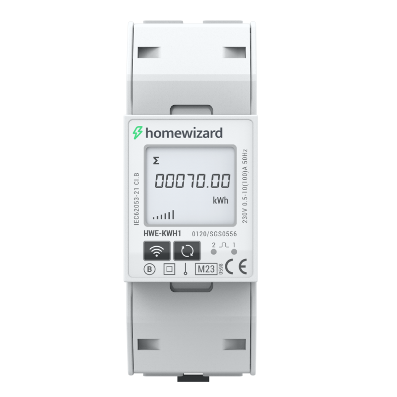 HomeWizard Wi-Fi kWh Meter 1 Phase HWE-KWH1, imagen de producto del modelo exacto.