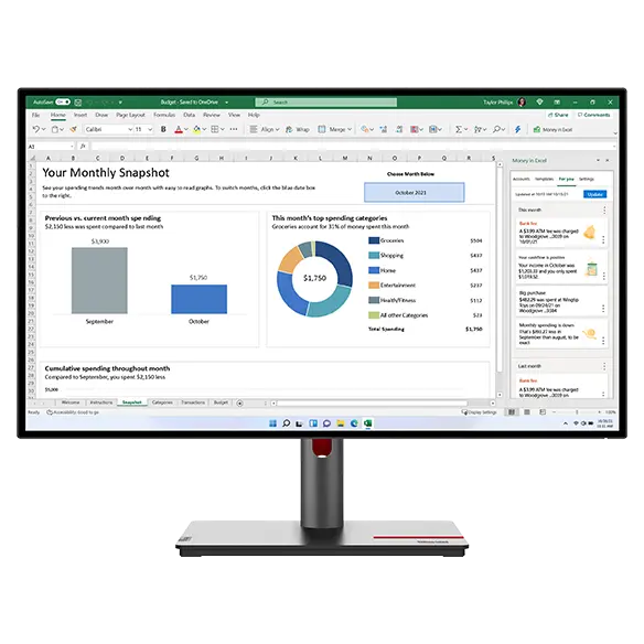 Lenovo ThinkVision P27h-30, imagen de producto del modelo exacto.