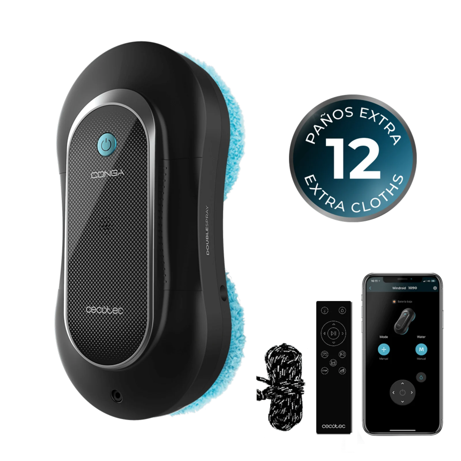 Cecotec Conga Windroid 1090 Double Spray Connected, imagen oficial del modelo exacto.
